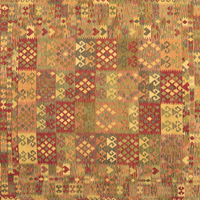 Square Machine Washable Southwestern Brown Country Rug, wshcon2538brn