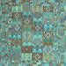 Square Southwestern Light Blue Country Rug, con2538lblu