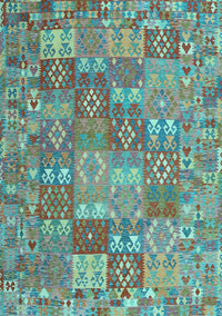 Southwestern Light Blue Country Rug, con2538lblu