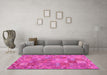 Machine Washable Southwestern Pink Country Rug in a Living Room, wshcon2538pnk