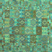 Square Southwestern Turquoise Country Rug, con2538turq