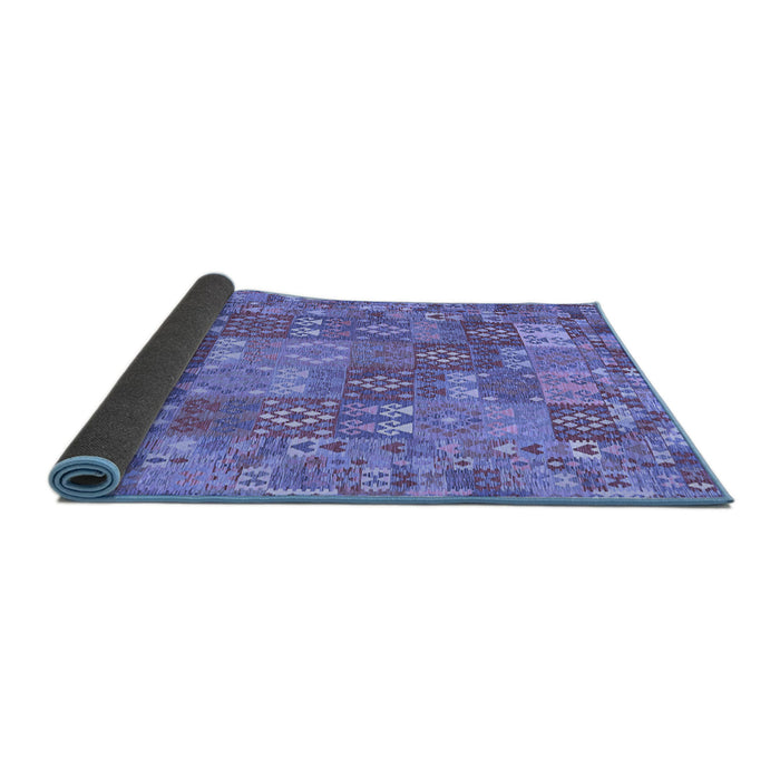 Sideview of Southwestern Blue Country Rug, con2538blu