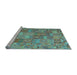 Sideview of Machine Washable Southwestern Light Blue Country Rug, wshcon2538lblu