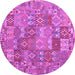 Round Southwestern Purple Country Rug, con2538pur