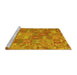 Sideview of Machine Washable Southwestern Yellow Country Rug, wshcon2538yw