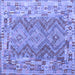 Square Southwestern Blue Country Rug, con2539blu