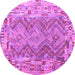 Round Southwestern Purple Country Rug, con2539pur