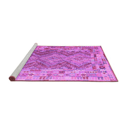 Sideview of Machine Washable Southwestern Purple Country Area Rugs, wshcon2539pur