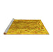 Sideview of Machine Washable Southwestern Yellow Country Rug, wshcon2539yw