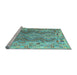 Sideview of Machine Washable Southwestern Light Blue Country Rug, wshcon2539lblu