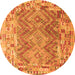 Square Southwestern Orange Country Rug, con2539org