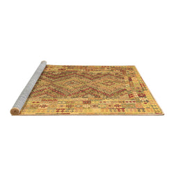 Sideview of Machine Washable Southwestern Brown Country Rug, wshcon2539brn