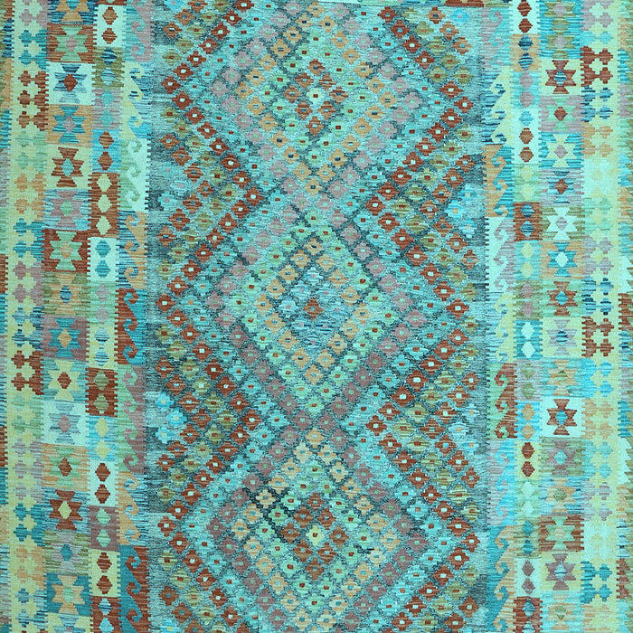 Machine Washable Southwestern Light Blue Country Rug, wshcon2539lblu