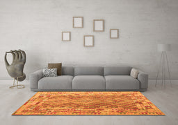 Machine Washable Southwestern Orange Country Area Rugs in a Living Room, wshcon2539org