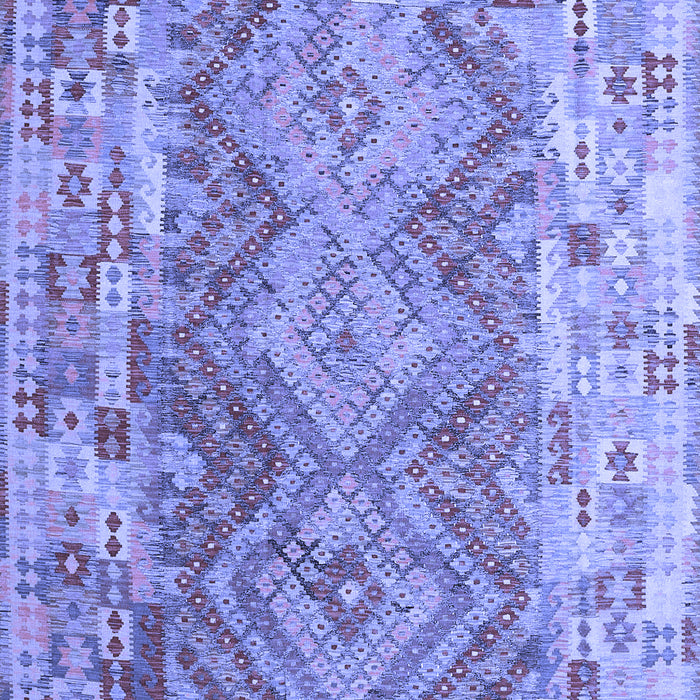 Machine Washable Southwestern Blue Country Rug, wshcon2539blu