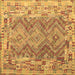 Square Southwestern Brown Country Rug, con2539brn