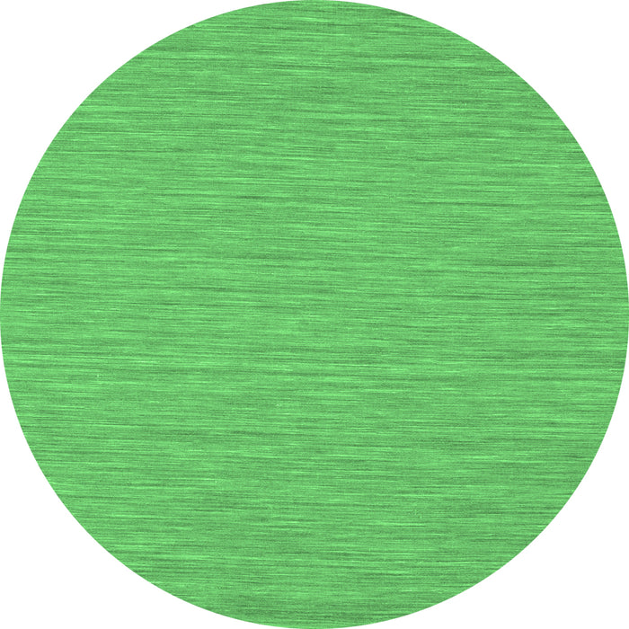 Round Machine Washable Abstract Emerald Green Contemporary Area Rugs, wshcon253emgrn