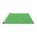 Sideview of Machine Washable Abstract Emerald Green Contemporary Area Rugs, wshcon253emgrn