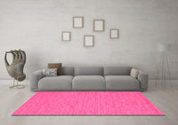 Machine Washable Abstract Pink Contemporary Rug, wshcon253pnk