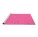 Sideview of Machine Washable Abstract Pink Contemporary Rug, wshcon253pnk