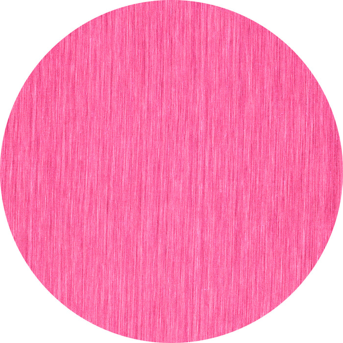 Round Machine Washable Abstract Pink Contemporary Rug, wshcon253pnk