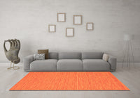 Machine Washable Abstract Orange Contemporary Rug, wshcon253org