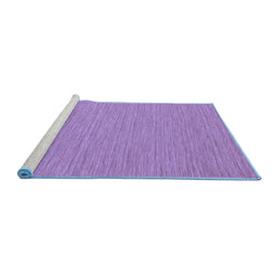 Sideview of Machine Washable Abstract Blue Contemporary Rug, wshcon253blu