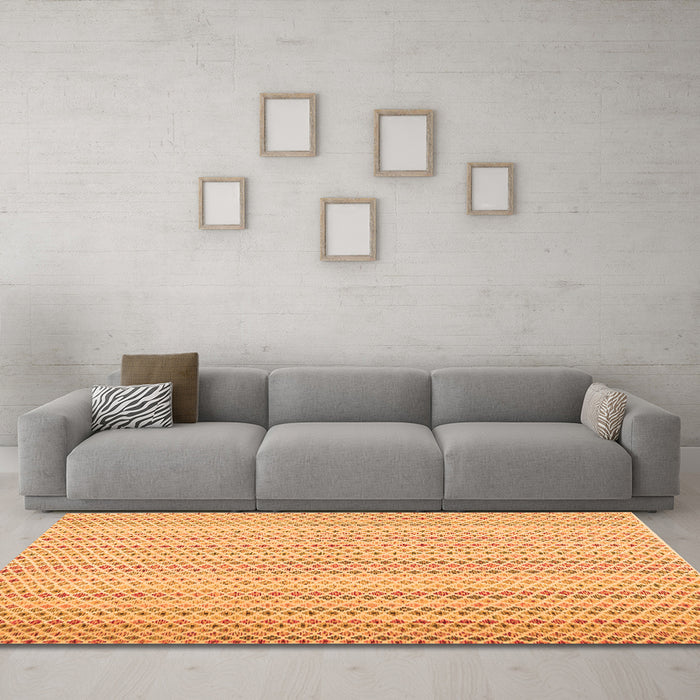 Machine Washable Abstract Orange Contemporary Area Rugs in a Living Room, wshcon2540org