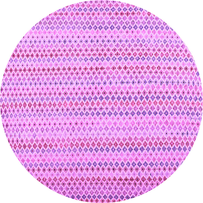Round Machine Washable Abstract Purple Contemporary Area Rugs, wshcon2540pur