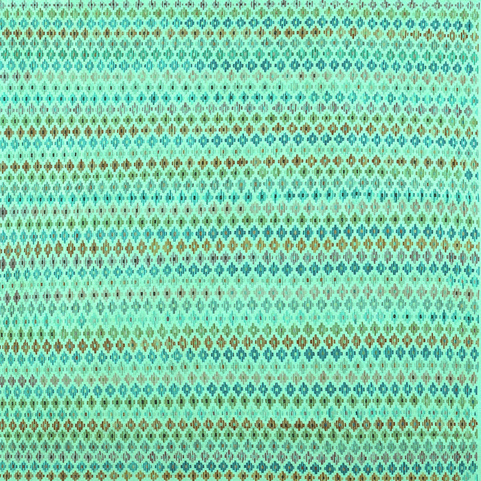 Square Machine Washable Abstract Turquoise Contemporary Area Rugs, wshcon2540turq