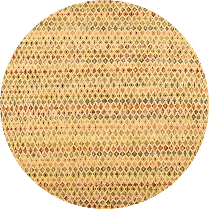 Round Machine Washable Abstract Brown Contemporary Rug, wshcon2540brn