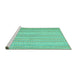 Sideview of Machine Washable Abstract Turquoise Contemporary Area Rugs, wshcon2540turq