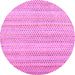 Round Machine Washable Abstract Pink Contemporary Rug, wshcon2540pnk