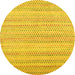 Round Machine Washable Abstract Yellow Contemporary Rug, wshcon2540yw