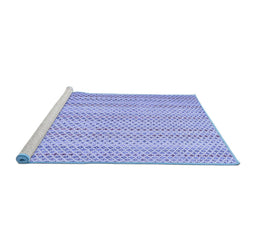 Sideview of Machine Washable Abstract Blue Contemporary Rug, wshcon2540blu