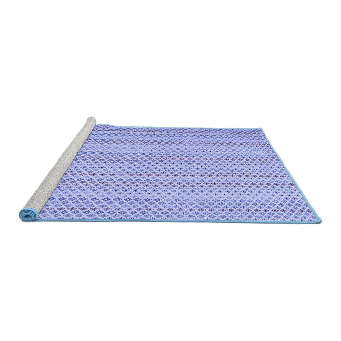 Sideview of Machine Washable Abstract Blue Contemporary Rug, wshcon2540blu