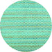 Round Machine Washable Abstract Turquoise Contemporary Area Rugs, wshcon2540turq