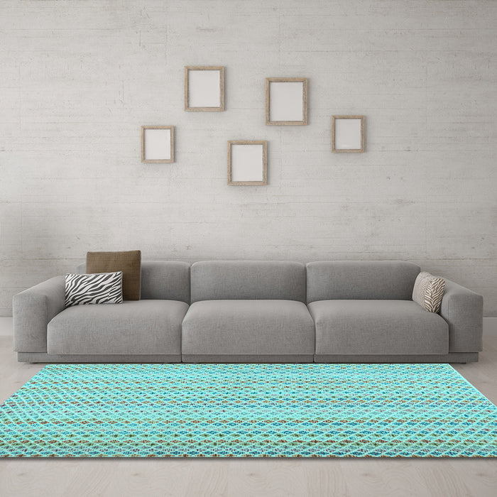 Machine Washable Abstract Light Blue Contemporary Rug in a Living Room, wshcon2540lblu