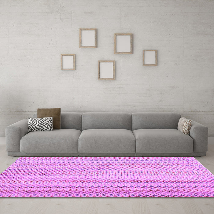 Machine Washable Abstract Purple Contemporary Area Rugs in a Living Room, wshcon2540pur