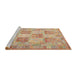 Serging Thickness of Machine Washable Contemporary Orange Rug, wshcon2541