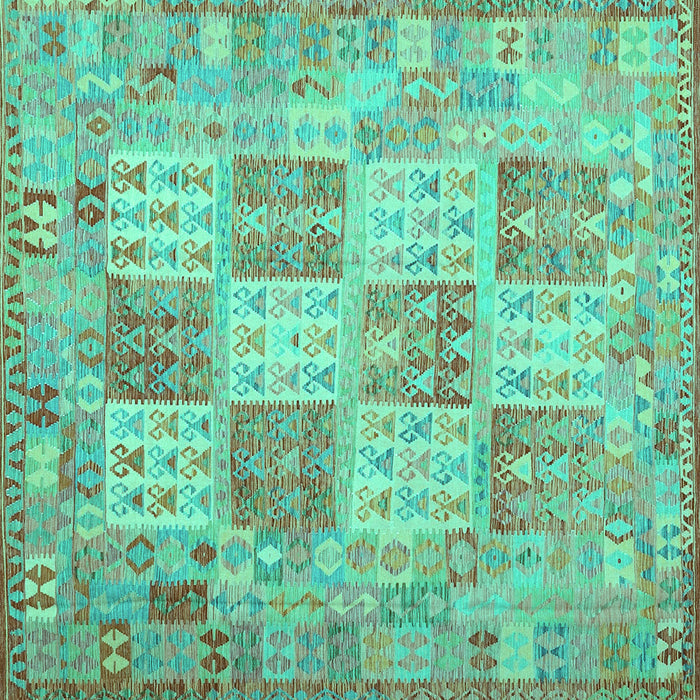 Square Southwestern Turquoise Country Rug, con2541turq