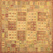 Square Southwestern Brown Country Rug, con2541brn