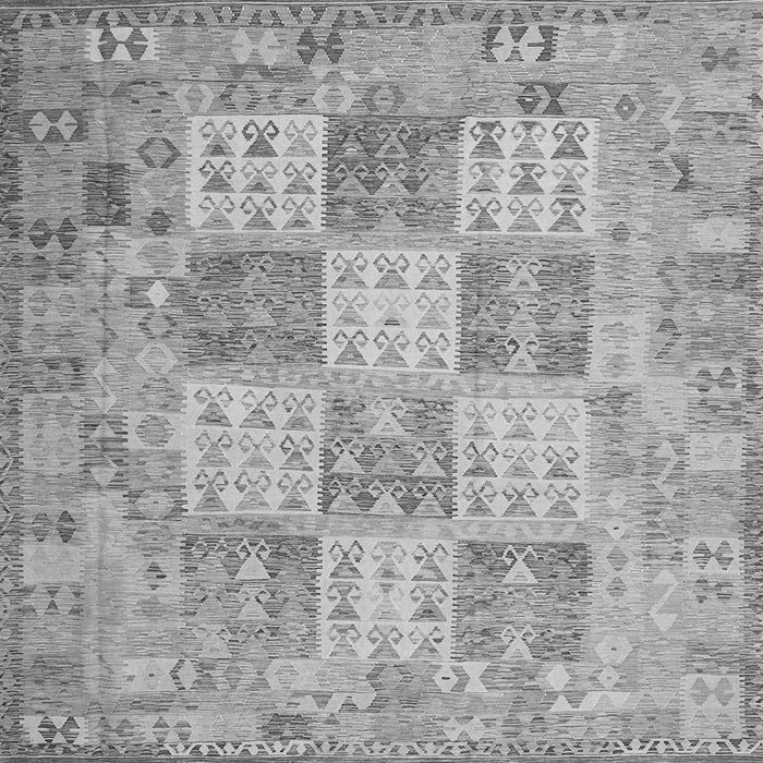 Round Machine Washable Southwestern Gray Country Rug, wshcon2541gry