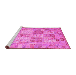 Sideview of Machine Washable Southwestern Pink Country Rug, wshcon2541pnk