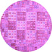 Round Southwestern Purple Country Rug, con2541pur