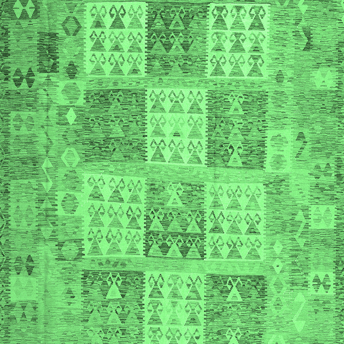 Machine Washable Southwestern Emerald Green Country Area Rugs, wshcon2541emgrn