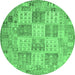 Round Southwestern Emerald Green Country Rug, con2541emgrn