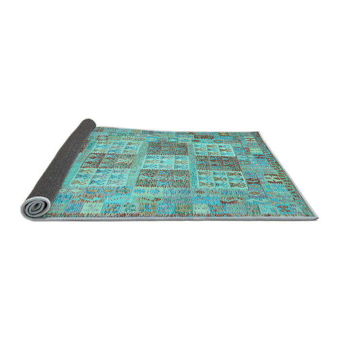 Sideview of Southwestern Light Blue Country Rug, con2541lblu