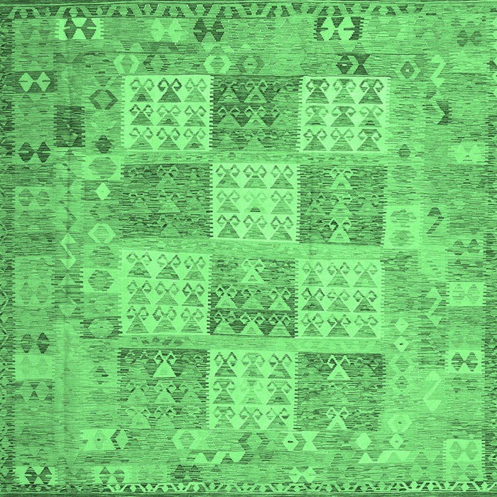 Square Southwestern Emerald Green Country Rug, con2541emgrn