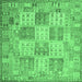 Square Southwestern Emerald Green Country Rug, con2541emgrn